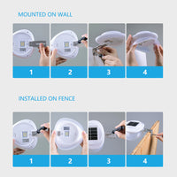 2PCS Monocrystalline solar panel LED Wall Lights for Fence Garden(White) - ElectronX Plus