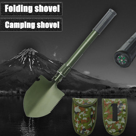 Survival Spade Camping Compass Mini Folding Shovel comes with carrying pouch - ElectronX Plus