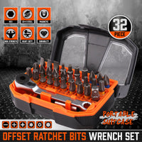 32Piece 1/4" Mini Double Head Screwdriver Bit and Ratchet Set CRV Steel Durable - ElectronX Plus