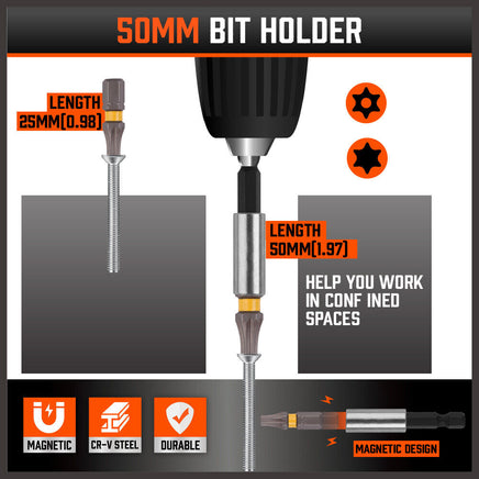 32Piece 1/4" Mini Double Head Screwdriver Bit and Ratchet Set CRV Steel Durable - ElectronX Plus