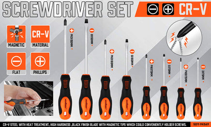 HORUSDY 8Pc Magnetic Screwdriver Set Non-slip Handle Phillips Slotted Tool New - ElectronX Plus