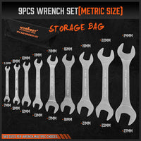 HORUSDY Super Thin 18Pc Wrench Set Open End Spanner 3mm CRV Metric & SAE w Pouch - ElectronX Plus