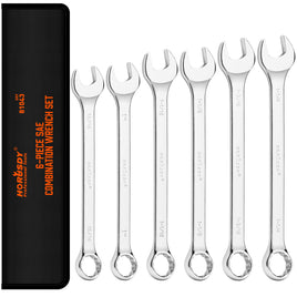 6Pc Extra Big Imperial Combination Spanner Ring Open Ended Combo Wrench Work - ElectronX Plus