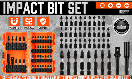 42Pc Impact Screwdriver Bit Set Magnetic Drill Holder Socket Drilling Adapter - ElectronX Plus