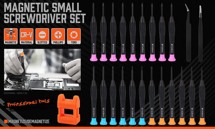 24-Piece Magnetic Precision Screwdriver Set - Small Screwdrivers for Eyeglasses, Phones, Watches Electronics Repair - ElectronX Plus