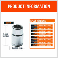 8Pc Metric Socket Set 1/2" Drive 11MM - 19MM For Wrench CRV Mechanic With Holder - ElectronX Plus
