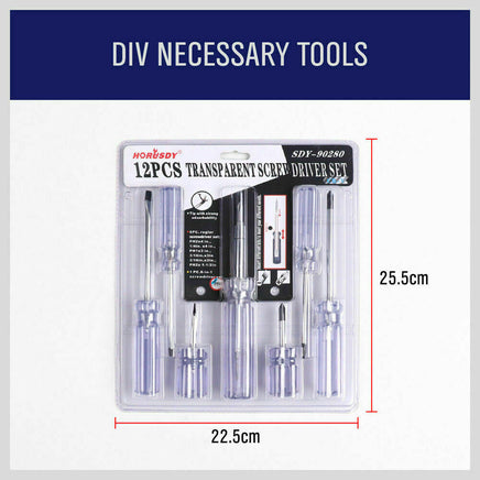 12Pc Screwdriver Set Double Sided Screw Driver Bit Stubby Repair Tool Vanadium - ElectronX Plus