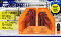 31-Piece Hex Key Set with T-Handle, Metric & Imperial Sizes Allen Wrench Set with Storage Case - ElectronX Plus