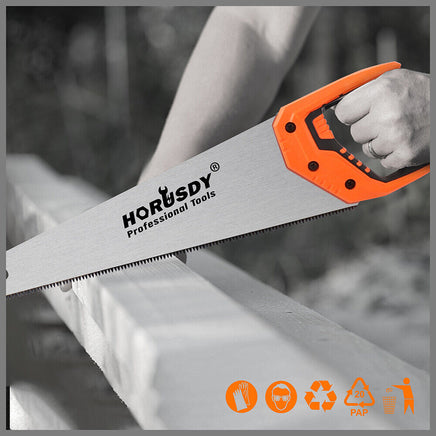 16" Hand Saw Sharp Cut Wood Plastic Cutting Heavy Duty Crosscut Saw 505mm Long - ElectronX Plus