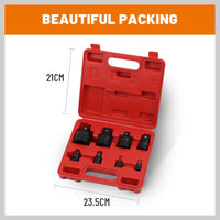 8Pc Impact Socket Reducer Set Heavy Duty Adaptor For Ratchet Wrench With Case - ElectronX Plus