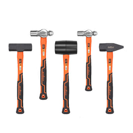 5Pc Hammer Set Rubber / Ball Pein / Sledge / Cross Pein Mallet TPR Grip Handle - ElectronX Plus