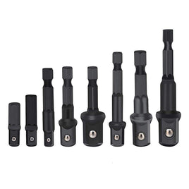 8Pc Drill Socket Adapter Set Impact Nut Driver Hex Extension Bits 1/4" 3/8" 1/2" - ElectronX Plus