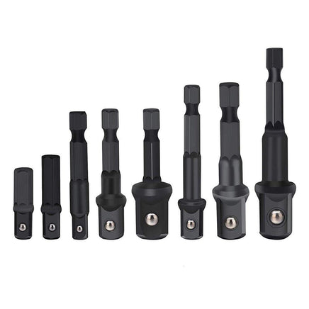 8Pc Drill Socket Adapter Set Impact Nut Driver Hex Extension Bits 1/4" 3/8" 1/2" - ElectronX Plus