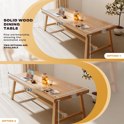 1.8M Solid Wood Dining Table Square Dining Table Dining Table Kitchen Furniture - ElectronX Plus