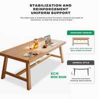 1.8M Solid Wood Dining Table Square Dining Table Dining Table Kitchen Furniture - ElectronX Plus