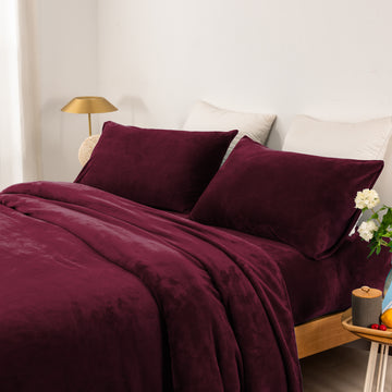 thermal microplush sheet set double aubergine - ElectronX Plus