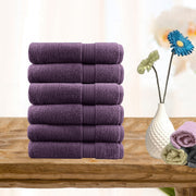 6 piece ultra light cotton face washers in aubergine - ElectronX Plus