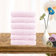 6 piece ultra light cotton face washers in baby pink - ElectronX Plus