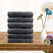 6 piece ultra light cotton face washers in charcoal - ElectronX Plus