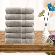 6 piece ultra light cotton hand towels in beige - ElectronX Plus