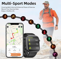 Smart Watch  44mm  Bluetooth call Screen True Multidial Blood Oxygen Game Sports Mode Pro FOR IOS and Android Black with 2 straps - ElectronX Plus