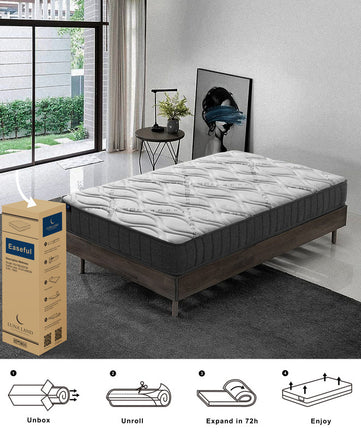 LUNALAND Easeful Eco Spay Foam Pocket Spring 20CM Double Hybrid Mattress - ElectronX Plus