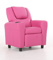 Set of 4 Oliver Kids Recliner Chair Sofa Children Lounge Couch PU Armchair Pink - ElectronX Plus