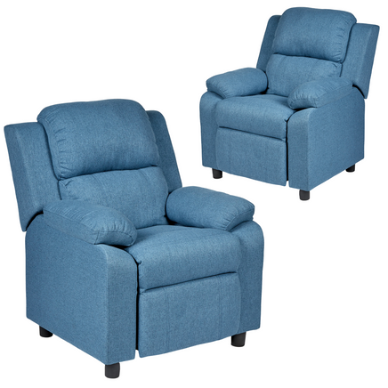 Set of 2 Erika Navy Blue Adult Recliner Sofa Chair Blue Lounge Couch Armchair Furniture - ElectronX Plus