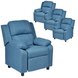 1 Set of 4 Erika Navy Blue Adult Recliner Sofa Chair Blue Lounge Couch Armchair Furniture - ElectronX Plus