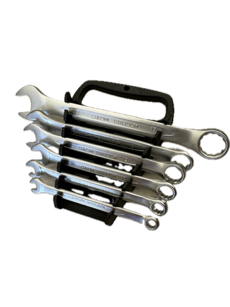 6 Piece Double Open Ring End Wrench Combination Spanner Chrome Vanadium Auto Repair Set - ElectronX Plus