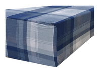 Queen Luxury 100% Cotton Flannelette Fitted Bed Sheet Flannel - Blue Check Print - ElectronX Plus