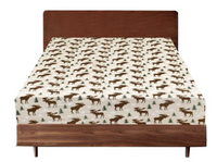 Queen 100% Cotton Flannelette Fitted Bed Sheet Authentic Flannel - Beige Reindeer - ElectronX Plus