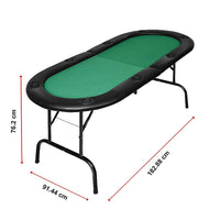 185cm 8 Player Folding Poker Blackjack Table with Cup Holder - ElectronX Plus