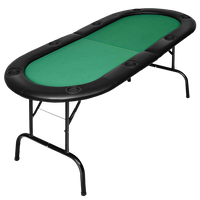 185cm 8 Player Folding Poker Blackjack Table with Cup Holder - ElectronX Plus