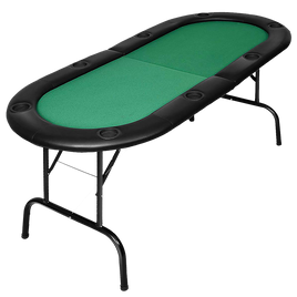 185cm 8 Player Folding Poker Blackjack Table with Cup Holder - ElectronX Plus