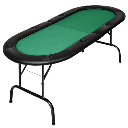 185cm 8 Player Folding Poker Blackjack Table with Cup Holder - ElectronX Plus