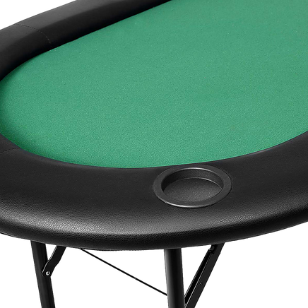 185cm 8 Player Folding Poker Blackjack Table with Cup Holder - ElectronX Plus