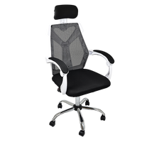 Office Chair Gaming Computer Chairs Mesh Back Foam Seat - White - ElectronX Plus