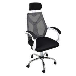 Office Chair Gaming Computer Chairs Mesh Back Foam Seat - White - ElectronX Plus