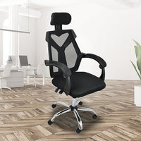 Office Chair Gaming Computer Chairs Mesh Back Foam Seat - Black - ElectronX Plus