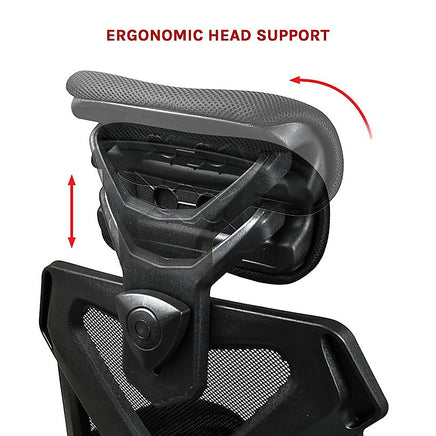 Office Chair Gaming Computer Chairs Mesh Back Foam Seat - Black - ElectronX Plus