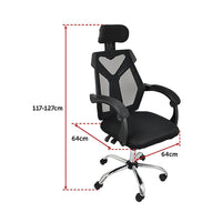 Office Chair Gaming Computer Chairs Mesh Back Foam Seat - Black - ElectronX Plus