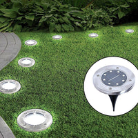 12x Solar Powered LED Buried Inground Recessed Light Garden Outdoor Deck Path - ElectronX Plus