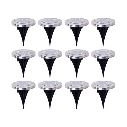 12x Solar Powered LED Buried Inground Recessed Light Garden Outdoor Deck Path - ElectronX Plus