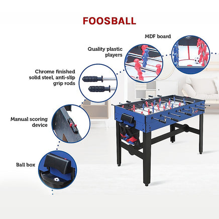 4FT 12-in-1 Combo Games Tables Foosball Soccer Basketball Hockey Pool Table Tennis - ElectronX Plus