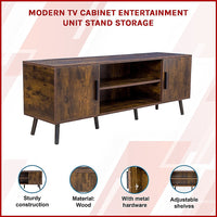 Modern TV Cabinet Entertainment Unit Stand Storage - ElectronX Plus