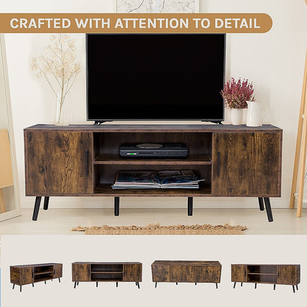 Modern TV Cabinet Entertainment Unit Stand Storage - ElectronX Plus