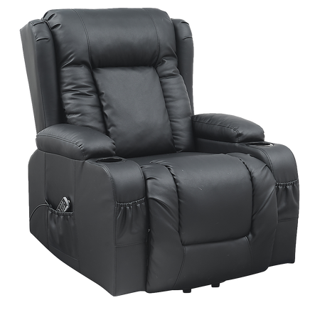 Lift Heated Leather Recliner Electric Massage Chair with USB port - ElectronX Plus