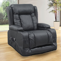 Lift Heated Leather Recliner Electric Massage Chair with USB port - ElectronX Plus