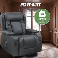 Lift Heated Leather Recliner Electric Massage Chair with USB port - ElectronX Plus